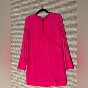 Equipment Fuchsia Long Sleeve Dress